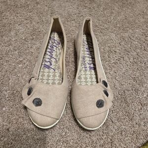 Blowfish Women's Beige Loafers with Button Detail